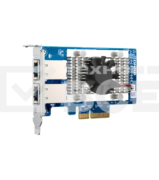 Сетевая карта/ QNAP QXG-10G2T Dual-port BASET 10GbE network expansion card; low-profile form factor; PCIe Gen3 x4