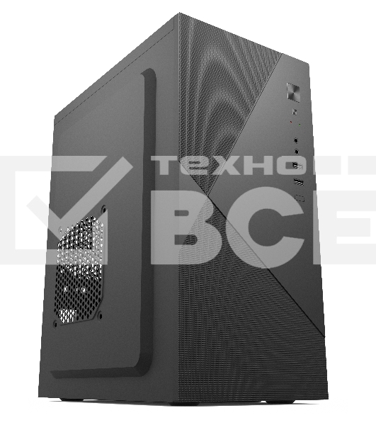 Компьютерный корпус с блоком питания 450Вт. Case Forza mATX, 450W, 2xUSB 2.0, Black, w/o FAN, 8 см fan PSU, power cord