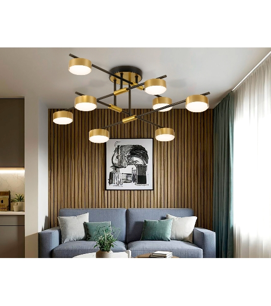 Потолочный светильник Ambrella light FL51752/8 BK/GD черный/золото GX53/8 max 12W 720*720*245