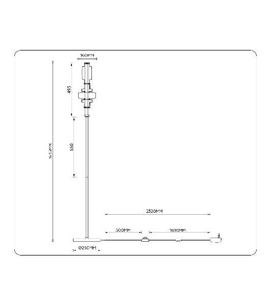 Светильник Ambrella light LH53132 GD/WH/GB золото/белый/серо-синий 8W 3000K D250*1635