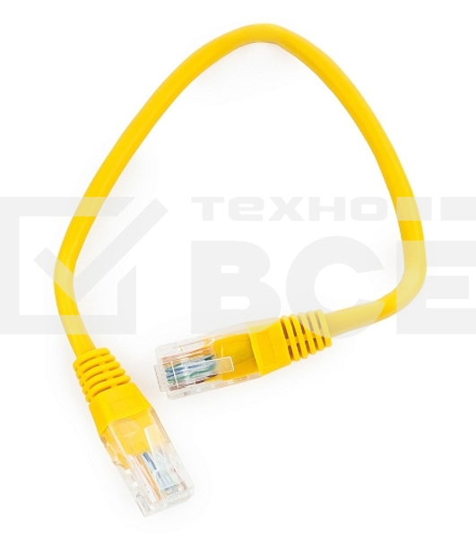Патч-корд UTP Cablexpert кат.5e, 0.25м, литой, многожильный (жёлтый)