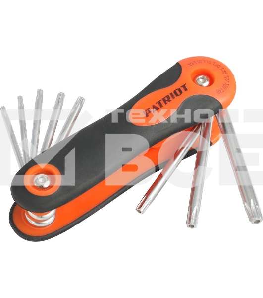 Набор ключей PATRIOT SKT-8F, TORX, T9-T40 складные, CRV, 8-в-1
