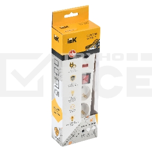 Сетевой фильтр Iek WFP10-16-03-01-N СФ-03К-выкл. 3 места 2Р + PE/1,5метра 3х1мм2