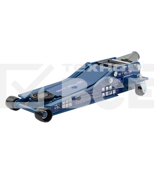 Домкрат гидравлический подкатной STELS 51136, быстрый подъем 3т low profile quick lift 75-515мм про