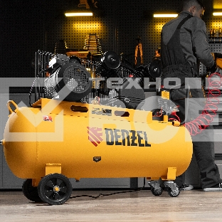 Компрессор воздушный рем. привод BCV2200/100, 2,2 кВт, 100 литров, 370 л/мин Denzel