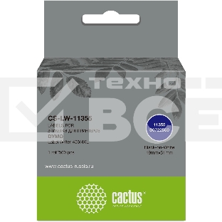 Этикетки Cactus CS-LW-11355 сег.:51x19мм черный белый 500шт/рул Dymo Label Writer 450/4XL