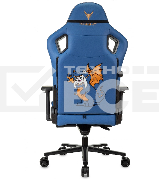 Кресло игровое Knight Craft Dragon синий эко.кожа крестов. металл