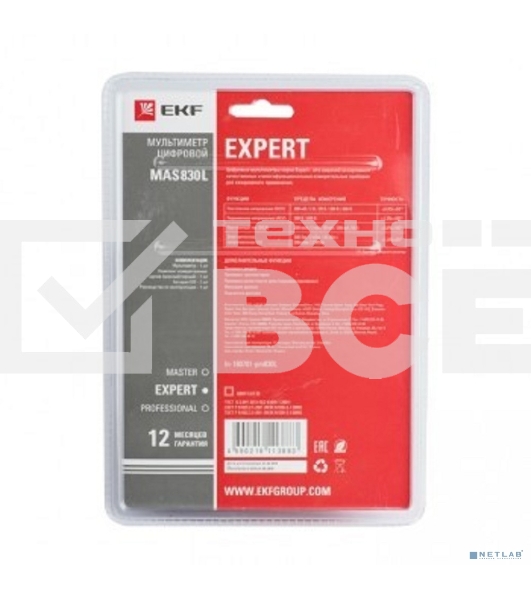 Мультиметр цифровой MAS830L Expert EKF In-180701-pm830L
