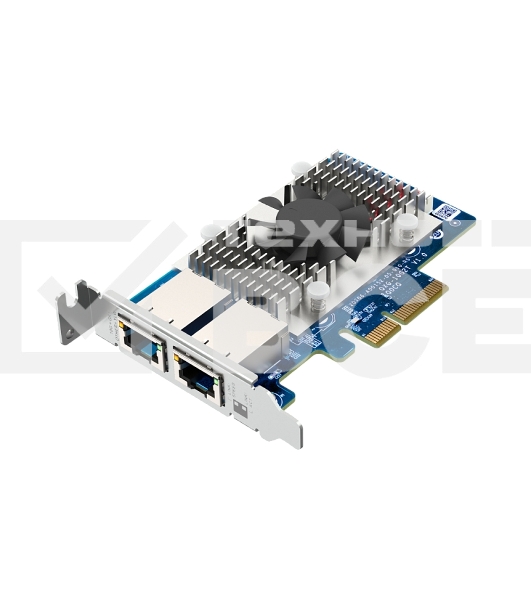 Сетевая карта/ QNAP QXG-10G2T Dual-port BASET 10GbE network expansion card; low-profile form factor; PCIe Gen3 x4