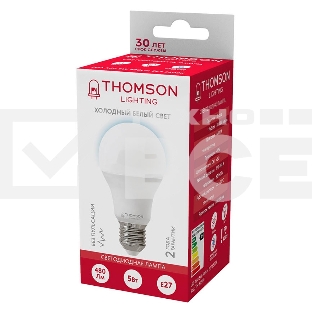 Лампа LED Thomson E27,  груша, 5Вт, 6500К, белый холодный,  TH-B2300, 1 шт.