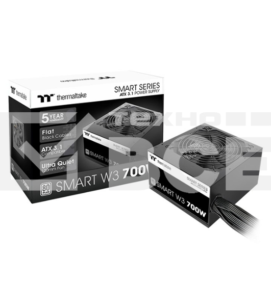 Блок питания Thermaltake Smart W3 700W, ATX 3.1, APFC, 12cm Fan, 80+, Retail