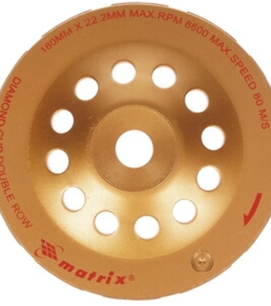 Чашка алмазная зачистная Matrix 72998 180 мм, двухрядная