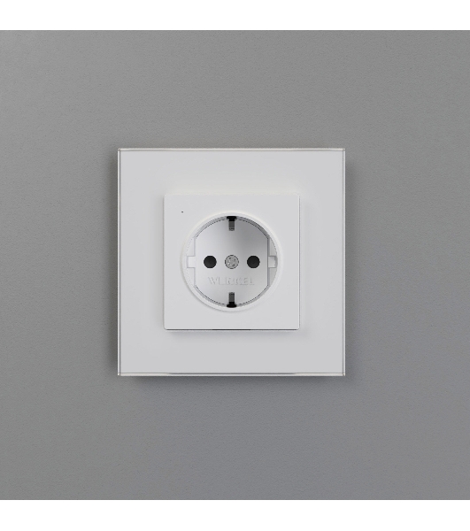 Розетка с подсветкой W (белый матовый)