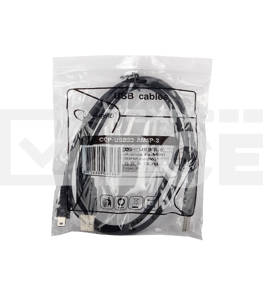Кабель Gembird/Cablexpert CCP-USB22-AM5P-3 USB 2.0 Pro Кабель , 2xAM/miniBM 5P, 0.9м, экран, черный 