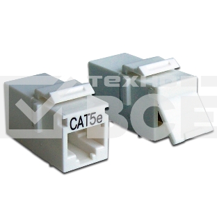 Повторитель портов RJ-45, неэкранированный, кат.5E, формата Keystone, белый