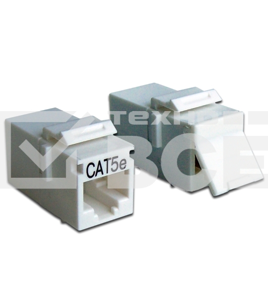 Повторитель портов RJ-45, неэкранированный, кат.5E, формата Keystone, белый