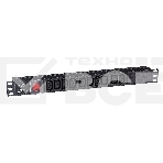 Блок розеток горизонтальный ExeGate ServerPro PDU-19H001 Al-10С13-C14-SW, 1U, Алюминий, 10 IEC 320 C13, С14, выкл. с подсветкой, черный, фото 1