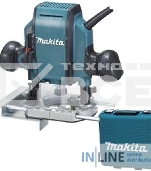 Фрезер Makita RP0900K 900Вт,27000об\м,ход-35мм,цанга-6\8мм,2.7кг,чем