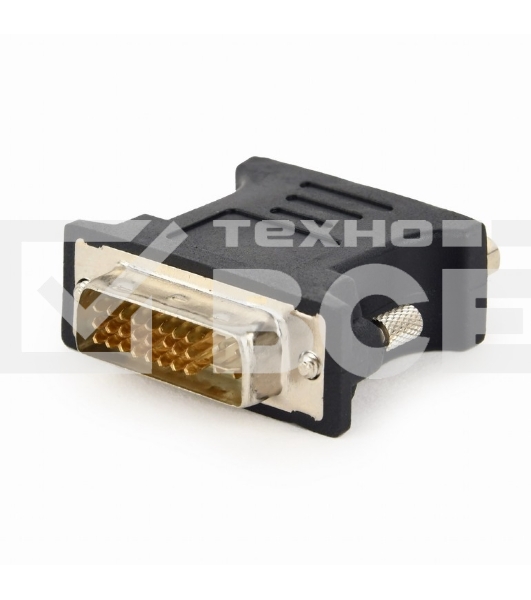 Переходник DVI-VGA Cablexpert A-DVI-VGA-BK, 29M/15F, черный, пакет