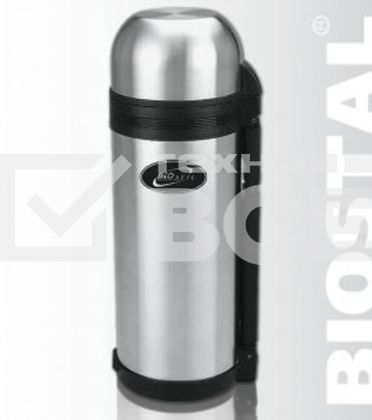 Термос BIOSTAL NG-1800-1 1.8л, универс, нерж., ручка, рем. для переноски, крышка-чашка и доп. пласт. чашка (в уп. 12 шт)