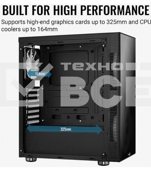 Компьютерный корпус Aerocool / Formula Python (3xUSB, 2xAudio, 0.5 мм,2x200 мм FAN, прозрачная стенка-закаленное стекло, ATX, без БП)