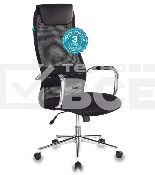 Кресло руководителя Бюрократ KB-9N/BLACK черный TW-01 TW-11 сетка крестовина хром