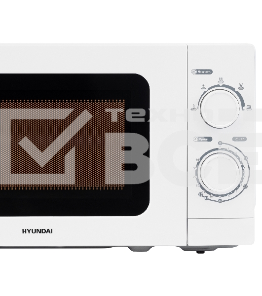 Микроволновая печь Hyundai HYM-M2064 белый, 20 л, 700 Вт, переключатели - поворотный механизм