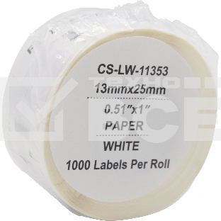 Этикетки Cactus CS-LW-11353 сег.:25x13мм черный белый 1000шт/рул Dymo Label Writer 450/4XL