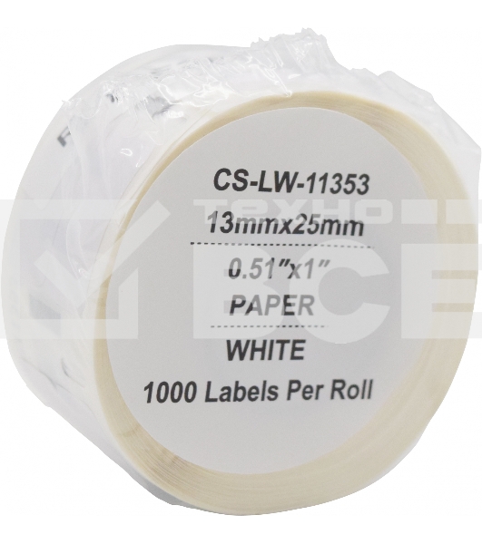 Этикетки Cactus CS-LW-11353 сег.:25x13мм черный белый 1000шт/рул Dymo Label Writer 450/4XL