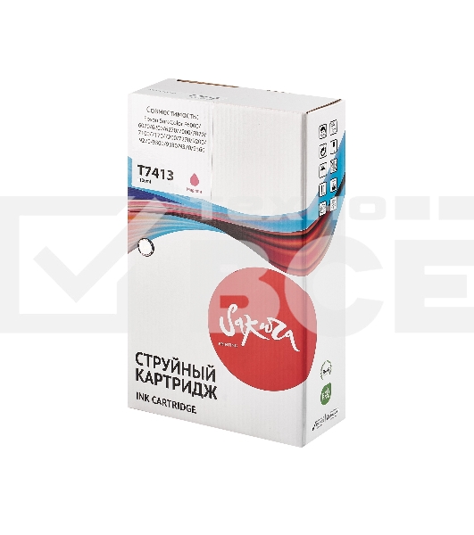Контейнер с чернилами Sakura C13T741300 (T7413 M) для Epson, пурпурный, 1000 мл.