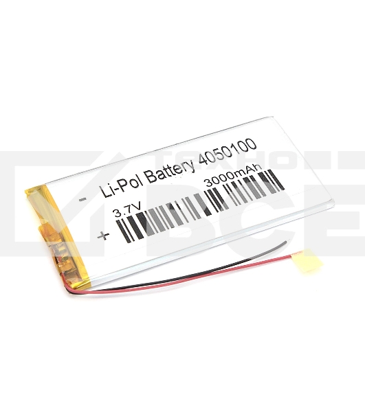 Аккумулятор Li-Pol (батарея) 4*50*100мм 2pin 3.7V/3000mAh