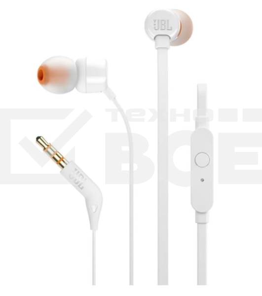 Наушники JBL Tune 110, 3.5 мм, внутриканальные, белый
