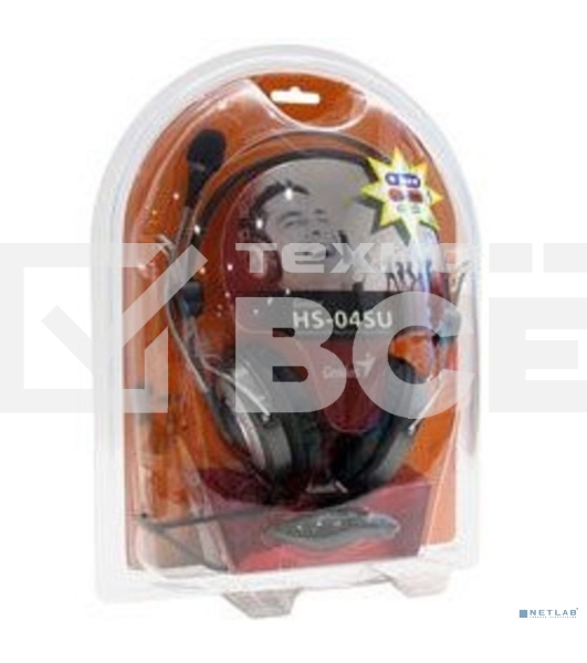 Наушники с микрофоном Genius HS-04SU серый накладные оголовье (31710045100)