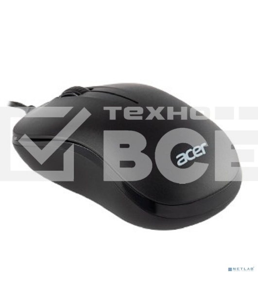 Мышь проводная Acer OMW140 черный, 1200 dpi, USB, кнопки - 3