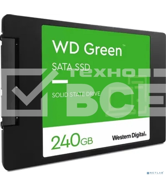 Накопитель SSD WD Green WDS240G3G0A, 240Gb, SATA III, 2.5
