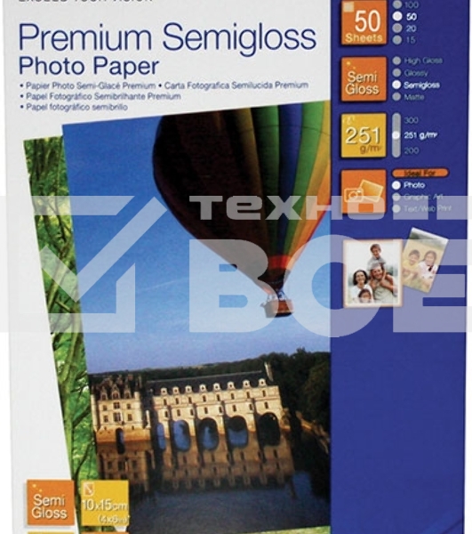 Бумага Epson C13S041765 10x15, 50л, 251г/м2 Полуглянцеваявысококачественная