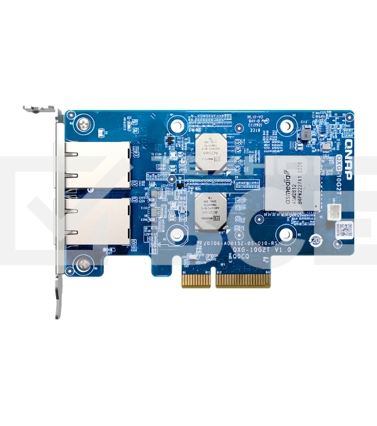 Сетевая карта/ QNAP QXG-10G2T Dual-port BASET 10GbE network expansion card; low-profile form factor; PCIe Gen3 x4
