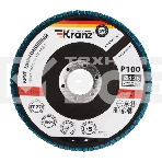 Круг лепестковый торцевой Kranz  циркониевый, P100, 125х22,2мм INOX, фото 1