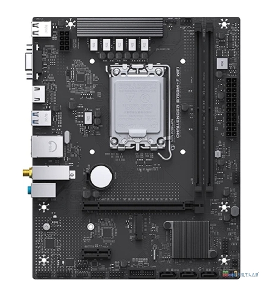 Материнская плата Maxsun MS-Challenger B760M-F WIFI (Socket 1700, mATX, 2*DDR4(64Gb), VGA/HDMI, 3xSATA3, 1*M.2,1xPCI-E x16/1xPCI-E x1, 2*USB 2.0, 2*USB 3.2 Gen1, LAN 1*1G, Bluetooth, Wi-Fi 802.11ac, RTL)