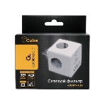 Сетевой фильтр Cablexpert Cube, CUBE-4-СU3-W, 4 р, 16А, 1xType-C PD, 3хUSB, ур. защиты 2+, белый, коробка, фото2