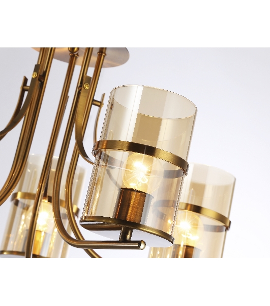 Светильник Ambrella light TR3222/5 GD/TI золото/янтарь E27*5 max 40W D540*300