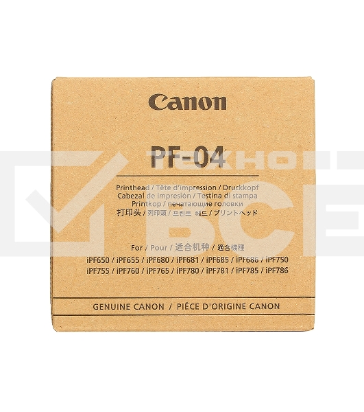 Печатающая головка Canon PF-04 (3630B001) черный для Canon iPF650, iPF655, iPF670, iPF680, iPF685, iPF750, iPF755, iPF760, iPF765, iPF770, iPF780, iPF785, iPF830, iPF840, iPF850.
