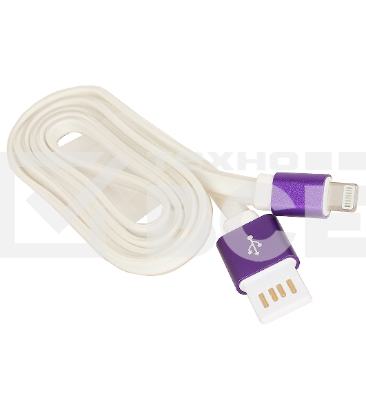 Кабель Gembird  USB 2.0 Cablexpert CC-ApUSBp1m, AM/Lightning 8P, 1м, силиконовый шнур, разъемы фиолетовый металлик, пакет