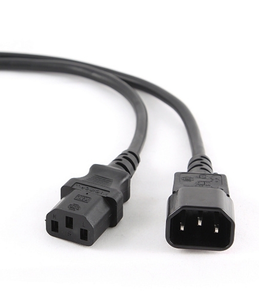 Кабель Power Cube Кабель питания сист.блок-монитор RPC-189-1.8M, 3x0.75, 1.8м, C13-C14 (аналог VDE), 10А, черный, с заземлением