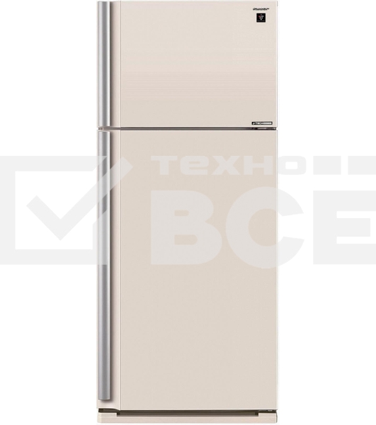 Холодильник Sharp SJ-XE59PMBE бежевый двухкамерный 430/148л морозилка сверху