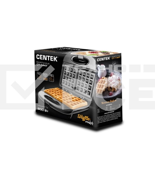 Вафельница Centek CT-1447,  800 Вт. ВЕНСКИЕ ВАФЛИ анти пригарное покрытие, нагрев до 220 гр (в уп. 8 шт)