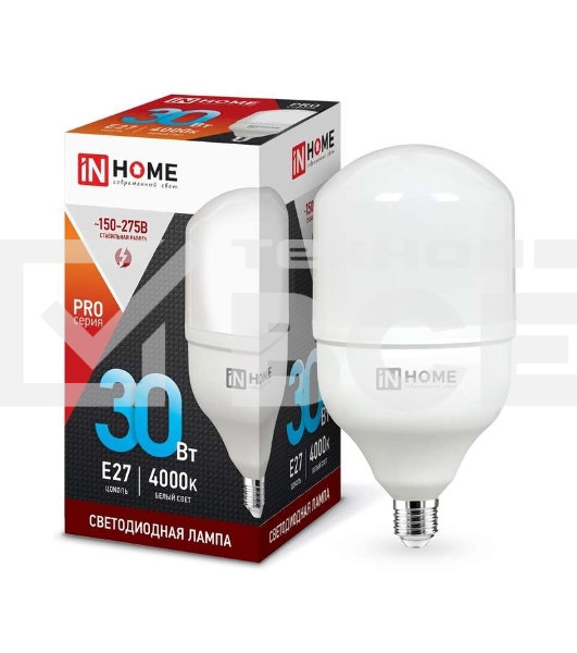 Лампа светодиодная LED-HP-PRO 30Вт 230В 4000К E27 2700лм IN HOME 4690612031071