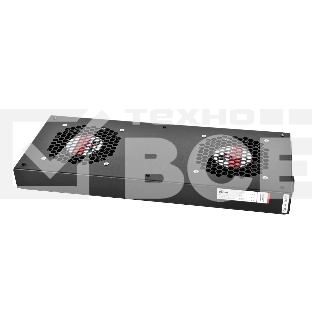 Модуль вентиляторный ЦМО, 2 вентилятора, колодка, чёрный R-FAN-2J-9005