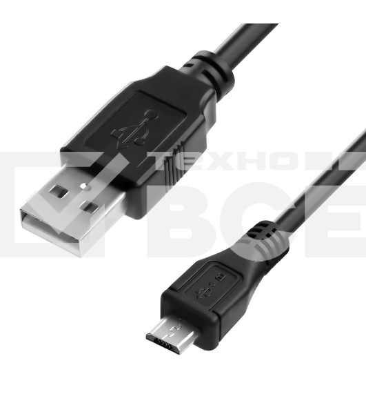 Кабель1.0m USB 2.0, AM/microB 5pin, черный Кабель1.0m USB 2.0, AM/microB 5pin, черный