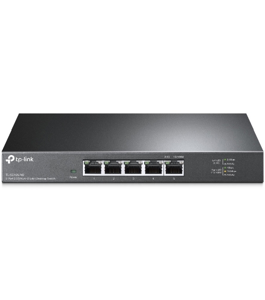 Коммутатор TP-Link 5-Port 2.5G Multi-Gigabit Desktop Switch, 5 × 2.5 G RJ45 Ports, Desktop Steel Case, Silent, Plug and Play, Wall mount.